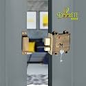Brass Antique Finish | HUDKA Main Door Lock with 3 Keys | Heavy King , Best Suitable for Doors and Can Be Operated from Both Sides of Door,Iron Hudka 2 in 1, Beige, Brass;Metal