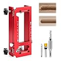 Door Hinge Jig, Aluminum Alloy Router Mortise Template, Adjustable Cut Out Tool for 2.5" to 5" Hinges, Hinge Installation Tool for Cabinet & Interior Doors (Red)