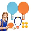 Door PingPong Game, Doorway Pings Pong Set, Hanging Table Tennis Trainer Kit, Adjustable Doorway Game PingPong Trainer with Racket and Balls, Doorway Pings Pong Game, 7 Piece Door Pings Pong Set