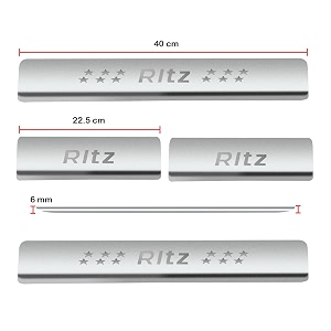 door sillfoot step stainless steel plates compatible with suzuki ritz set of 4 pcs