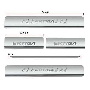 door sillfoot step stainless steel plates compatible with suzuki ertiga 2018 set of 4 pcs
