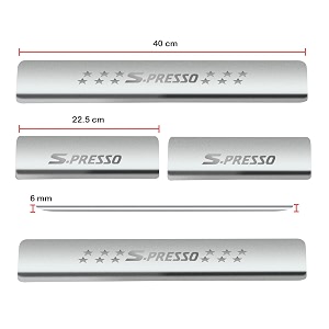 door sillfoot step stainless steel plates compatible with suzuki s-presso set of 4 pcs