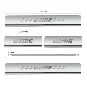 door sillfoot step stainless steel plates compatible with suzuki swift dzire 2018 set of 4 pcs
