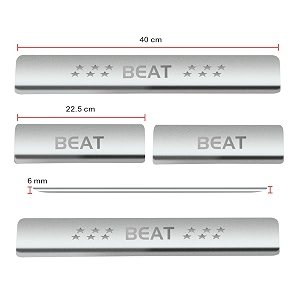 door sillfoot step stainless steel plates compatible with chevorolet beat set of 4 pcs