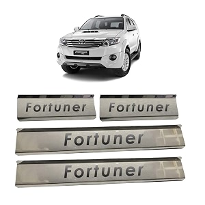 door sillfoot step stainless steel plates compatible with toyota new fortuner 2016 set of 4 pcs