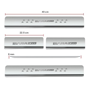 door sillfoot step stainless steel plates compatible with mahindra marazzo set of 4 pcs