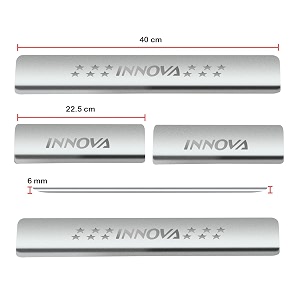 door sillfoot step stainless steel plates compatible with toyota old innova 2012-2015 set of 4 pcs