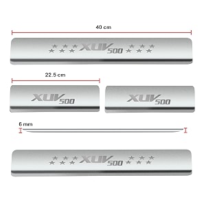 door sillfoot step stainless steel plates compatible with mahindra xuv-500 set of 4 pcs
