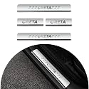Door Sill/Foot Step Stainless Steel Plates Compatible with Hyundai Creta (Set of 4 Pcs)