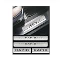 Door Sill/Foot Step Stainless Steel Plates Compatible with Skoda Rapid (Set of 4 Pcs)