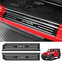 Door Sill Guards Compatible with Jeep Wrangler JL JLU 2018-2026 & Gladiator JT 2020-2026 Accessories Stainless Steel Material Black Brushed Texture Door Sill Protector (2-Door)