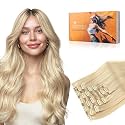 DOORES Clip in Hair Extensions Human Hair, Fast 5 Minutes Installation