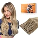 DOORES Clip in Hair Extensions Human Hair, Fast 5 Minutes Installation