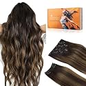 DOORES Clip in Hair Extensions Human Hair, Fast 5 Minutes Installation