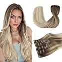 DOORES Clip in Hair Extensions Human Hair, Fast 5 Minutes Installation