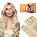 DOORES Clip in Hair Extensions Human Hair, Fast 5 Minutes Installation