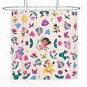 Dora The Explorer 13-Piece Shower Curtain Set, 72 x 72 Inch Fabric Curtain with Hooks, Bathroom Decor, Machine Washable, (100% Officially Licensed Product) by Franco Collectibles