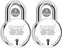 Dorami Round 65mm Lock | Hardened | Double Locking | 8 Levers | Steel Body (Pack of 2) Padlock