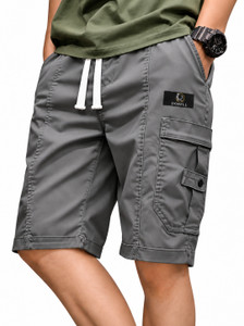 dorell Solid Men Grey Cargo Shorts