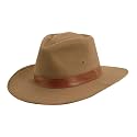 Dorfman Hat Co. - Saguaro -Men’s Twill Outback Hat -Garment Washed Twill -Faux Leather Band - UPF 50+