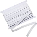 1/2 Inch Elastic (50 Meter) for Tailoring, Sewing, Clothes & DIY Masks - Durable & Stretchable Half Inch Elastic Band for Stitching - White (12mm)