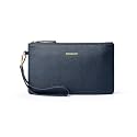 DORIS&amp;JACKY Small Leather Wristlet Clutch Slim Cellphone Wallet for Women