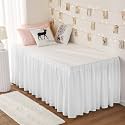 Dorm Bed Skirt Twin XL 32" Drop, College Dorm Room Essentials, White