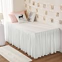 Dorm Bed Skirt Twin XL 32" Drop, College Dorm Essentials, Warm White