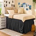 Dorm Room Bed Skirt Twin XL 36" Drop, College Split Corner Bedskirt, Grey