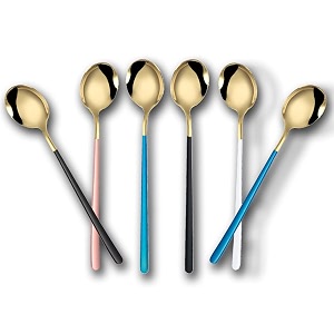 spoon set stainless steel soup spoon long handle gold dessert spoons round dinner spoon set tableware set tablespoons dinner spoons pack of 6