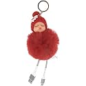 DORRON iAccessories Sleeping Baby Fluffy Faux Fur Pom Pom Key Ring Keychain for Girls Bag Scooty Bike Car Keys