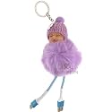 DORRON iAccessories Sleeping Baby Fluffy Faux Fur Pom Pom Key Ring Keychain for Girls Bag Scooty Bike Car Keys