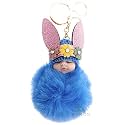 DORRON iAccessories Sleeping Baby Fluffy Faux Fur Pom Pom Key Ring Keychain for Girls Bag Scooty Bike Car Keys