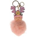 DORRON iAccessories Sleeping Baby Fluffy Faux Fur Pom Pom Key Ring Keychain for Girls Bag Scooty Bike Car Keys