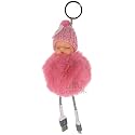 DORRON iAccessories Sleeping Baby Fluffy Faux Fur Pom Pom Key Ring Keychain for Girls Bag Scooty Bike Car Keys