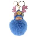 DORRON iAccessories Sleeping Baby Fluffy Faux Fur Pom Pom Key Ring Keychain for Girls Bag Scooty Bike Car Keys