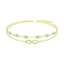 Dorunmo Anklet Bracelets For Women 925 Sterling Silver Birthstone/Infinity/Butterfly/Evil Eye/Turtle/Pineapple/Starfish/Heart Anklets Bracelets Jewelry Gifts for Women