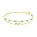 Dorunmo Anklet Bracelets For Women 925 Sterling Silver Birthstone/Infinity/Butterfly/Evil Eye/Turtle/Pineapple/Starfish/Heart Anklets Bracelets Jewelry Gifts for Women