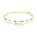 Dorunmo Anklet Bracelets For Women 925 Sterling Silver Birthstone/Infinity/Butterfly/Evil Eye/Turtle/Pineapple/Starfish/Heart Anklets Bracelets Jewelry Gifts for Women