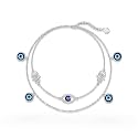 Dorunmo Anklet Bracelets For Women 925 Sterling Silver Birthstone/Infinity/Butterfly/Evil Eye/Turtle/Pineapple/Starfish/Heart Anklets Bracelets Jewelry Gifts for Women
