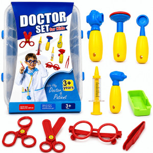 dorzom premium 2-in-1 doctor set trolley for kids - medical kit toy suitcase