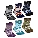 DoSmart Children's Winter Warm Wool Solid Color Socks Kids Boy Girls Hiking Thermal Boot Crew Socks 6 Pairs