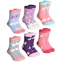 DoSmart Children's Winter Warm Wool Solid Color Socks Kids Boy Girls Hiking Thermal Boot Crew Socks 6 Pairs