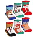 DoSmart Children's Winter Warm Wool Solid Color Socks Kids Boy Girls Hiking Thermal Boot Crew Socks 6 Pairs
