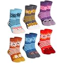 DoSmart Children's Winter Warm Wool Solid Color Socks Kids Boy Girls Hiking Thermal Boot Crew Socks 6 Pairs