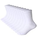 DoSmart Kids Athletic Crew Socks Boys Girls Classics Cotton School Uniform Childs Sports Breathable Casual Socks 10 Pairs