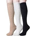 DoSmart Women Fuzzy Socks 3 Pairs Knee High Fluffy Soft Warm Stocking Cozy Slipper Plush Winter Long Socks