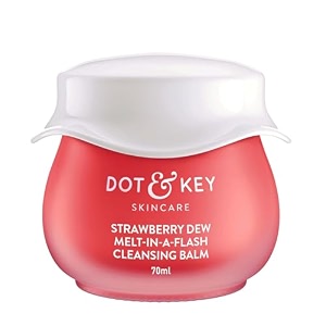 dot amp key strawberry dew cleansing balm  for clean smooth amp dewy skin  makeup remover balm non greasy makeup cleanser face scrub  cleanses dirt makeup amp sunscreen  for all skin types  70ml