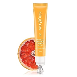 dot amp key vitamin c  e super bright under eye cream  fades dark circles amp pigmentation  boosts collages amp skin firmness  for glowing even toned skin  reduces puffiness  for all skin types  20ml