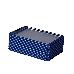 dotpot i cards-natural hard metal aluminum alloy id card holderbadge with scratch guard for office id card vertical blue pack of 3